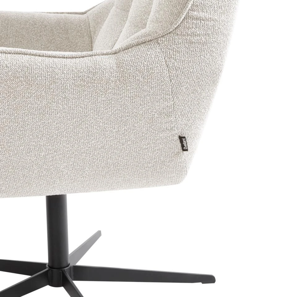 MOLLE - Fauteuil Met Voetenbank - Lichtbeige - Polyester 10 MOLLE - Fauteuil Met Voetenbank - Lichtbeige - Polyester - Afbeelding 8