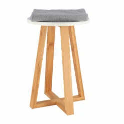 Merkloos Tendance Bijzet Krukje - Wit - Bamboe Hout - D30 X H43 Cm -LeenBakker Winkel e233d568ff854a41b3c16d5647b507c6
