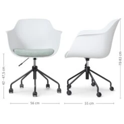 Nolon Nout-Liz Bureaustoel Wit - Zacht Groen Kussen - Zwart Onderstel -LeenBakker Winkel e2382df11e2e48ae9b3ec617c9aaea4a