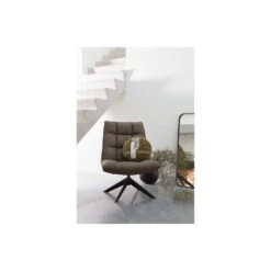 WOOOD Jouke Draaifauteuil - Kunstleer - Groen - 97x70x85 -LeenBakker Winkel e2ac4b80c772495dab7062d06b707e85