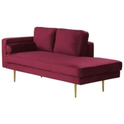 MIRAMAS - Chaise Longue - Rood - Linkerzijde - Fluweel -LeenBakker Winkel e2d317f541ad4281b6e11a6e33816e66
