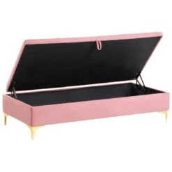 ABERDEEN - Ottomaan Met Opbergruimte - Roze - Fluweel -LeenBakker Winkel e2d5f2c4b4a04778960a2b11f3d8013e