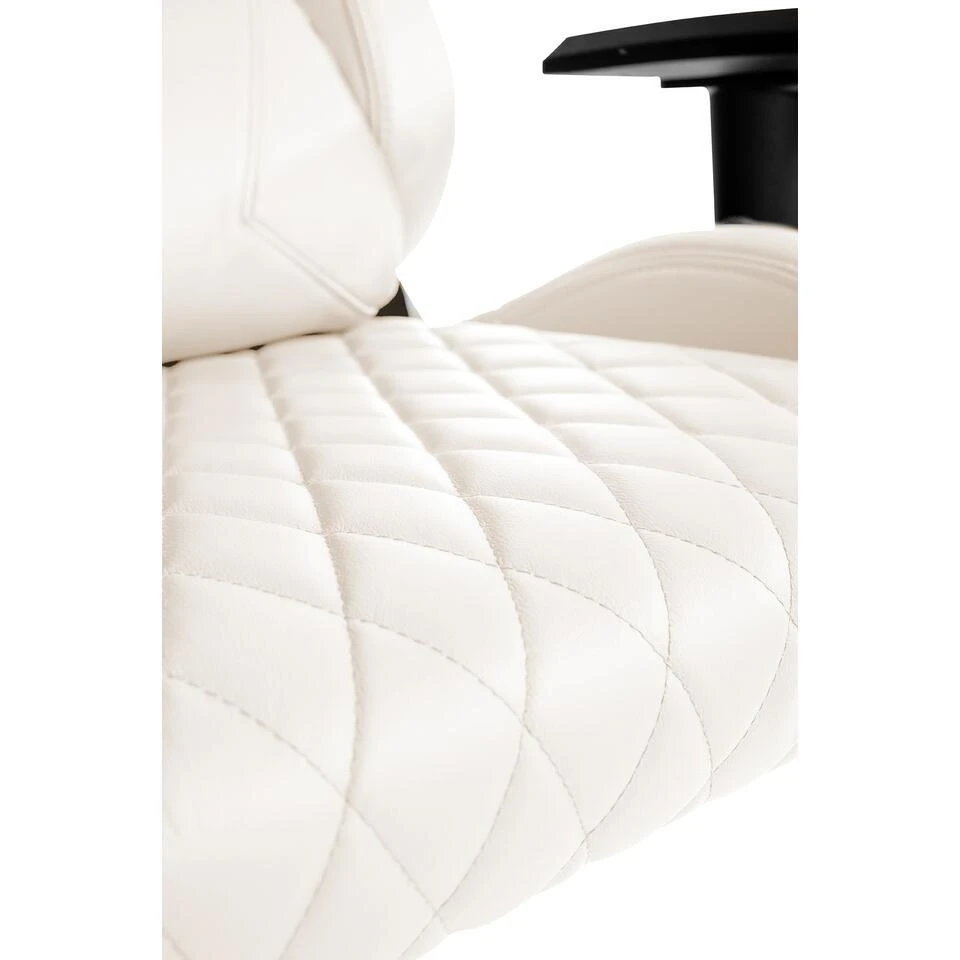 CLP Bureaustoel Keren Zwart Frame - Echt Leer - Wit 9 CLP Bureaustoel Keren Zwart Frame - Echt Leer - Wit - Afbeelding 7