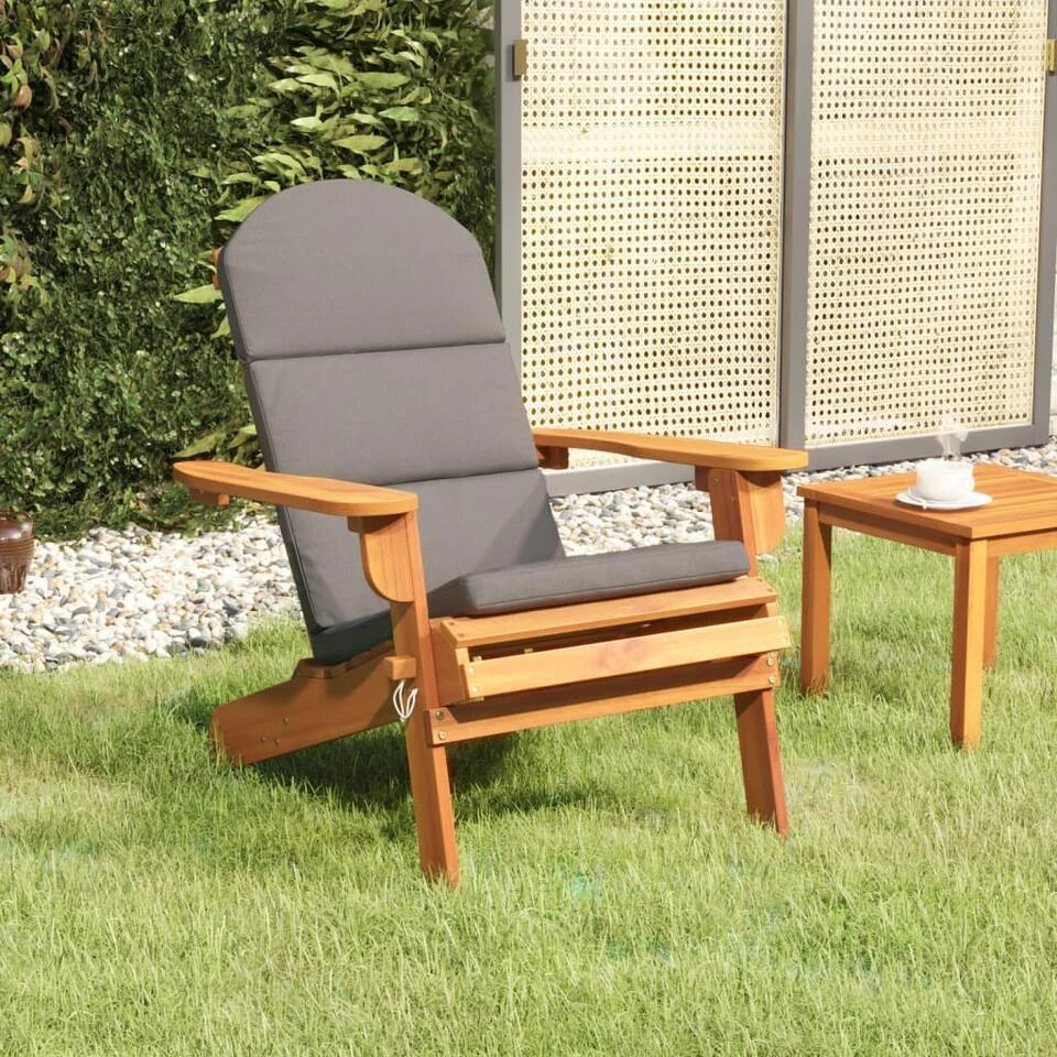VidaXL - Adirondack Tuinstoel - Kussens - Bruin - Acaciahout - 75x84x90 Cm 4 VidaXL - Adirondack Tuinstoel - Kussens - Bruin - Acaciahout - 75x84x90 Cm - Afbeelding 2