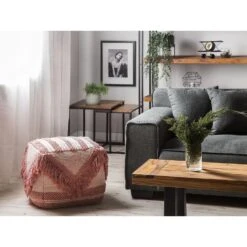 Beliani Poef KOCHI - Roze Katoen, Polyester 9 Beliani Poef KOCHI - Roze Katoen, Polyester -LeenBakker Winkel e379fff5641b4c80a53debc5ccc9b13d