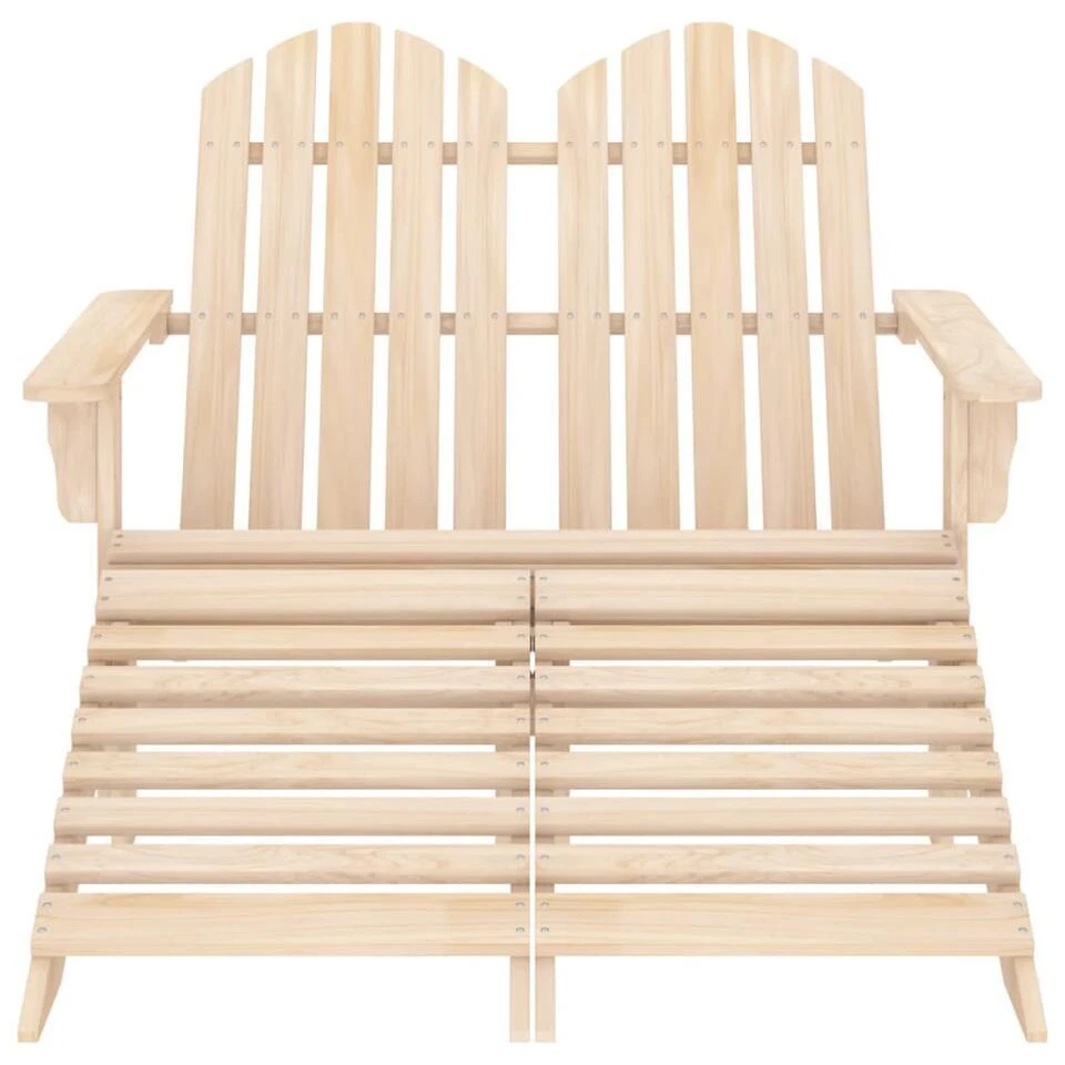 VidaXL - Tuinstoel 2-zits Adirondack - Bruin - Hout - Met Voetenban 4 VidaXL - Tuinstoel 2-zits Adirondack - Bruin - Hout - Met Voetenban - Afbeelding 2