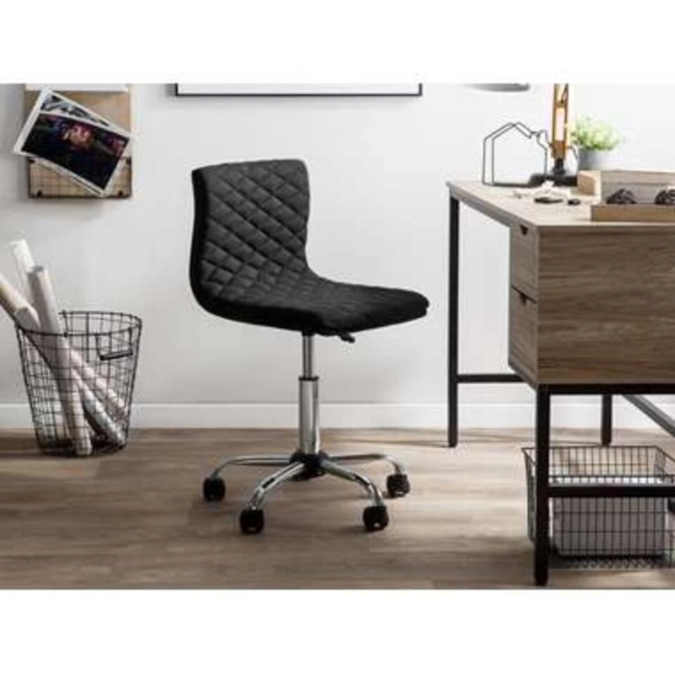 Beliani Bureaustoel ORLANDO - Zwart Polyester 4 Beliani Bureaustoel ORLANDO - Zwart Polyester - Afbeelding 2