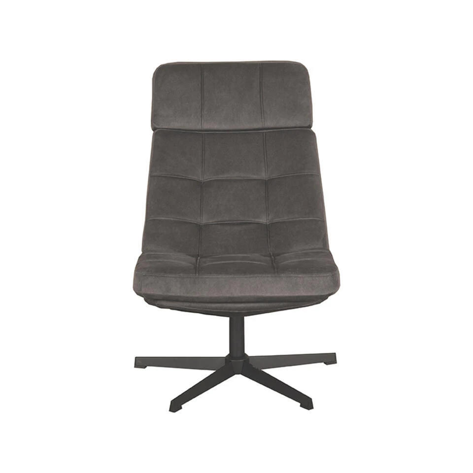 LABEL51 Fauteuil Alvar - Antraciet - Cosmo - 57x53x83 Cm 4 LABEL51 Fauteuil Alvar - Antraciet - Cosmo - 57x53x83 Cm - Afbeelding 2