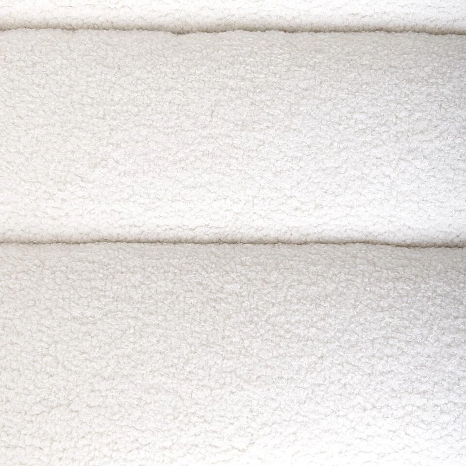 LEKNES - Fauteuil - Wit - Bouclé 12 LEKNES - Fauteuil - Wit - Bouclé - Afbeelding 10