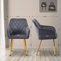 CLP Set Van 2 Eetkamerstoel Monett Goud Frame - Fluweel - Donkergrijs 10 CLP Set Van 2 Eetkamerstoel Monett Goud Frame - Fluweel - Donkergrijs -LeenBakker Winkel e41d0093489c43f3b1ffc44f1ac8f470