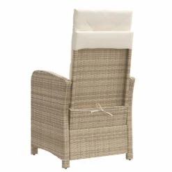 VidaXL - Tuinstoel Verstelbaar Met Kussens - Beige - Poly Rattan - 57x58.5x93 Cm -LeenBakker Winkel e55779d20ab847318cc2863566ad4e25