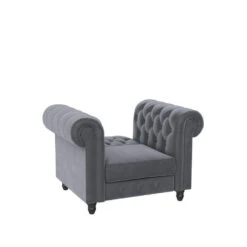 Felix - Fauteuil Chesterfield In Antraciet Fluweel -LeenBakker Winkel e5e7fb7320644deeb6abdc704b53d010