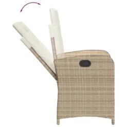 VidaXL - Tuinstoel Verstelbaar Met Kussens - Beige - Poly Rattan - 57x58.5x93 Cm -LeenBakker Winkel e69657f0d13e4fb9a1cd68839cf3709f