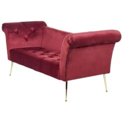 NANTILLY - Chaise Longue - Rood - Fluweel -LeenBakker Winkel e6fb199fa34a4577929f59518e415abf