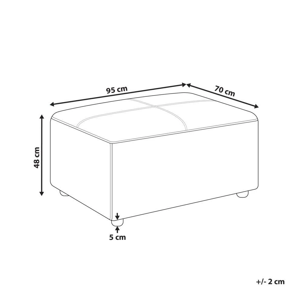 KOHLO - Ottomaan - Lichtbeige - Polyester 6 KOHLO - Ottomaan - Lichtbeige - Polyester - Afbeelding 4