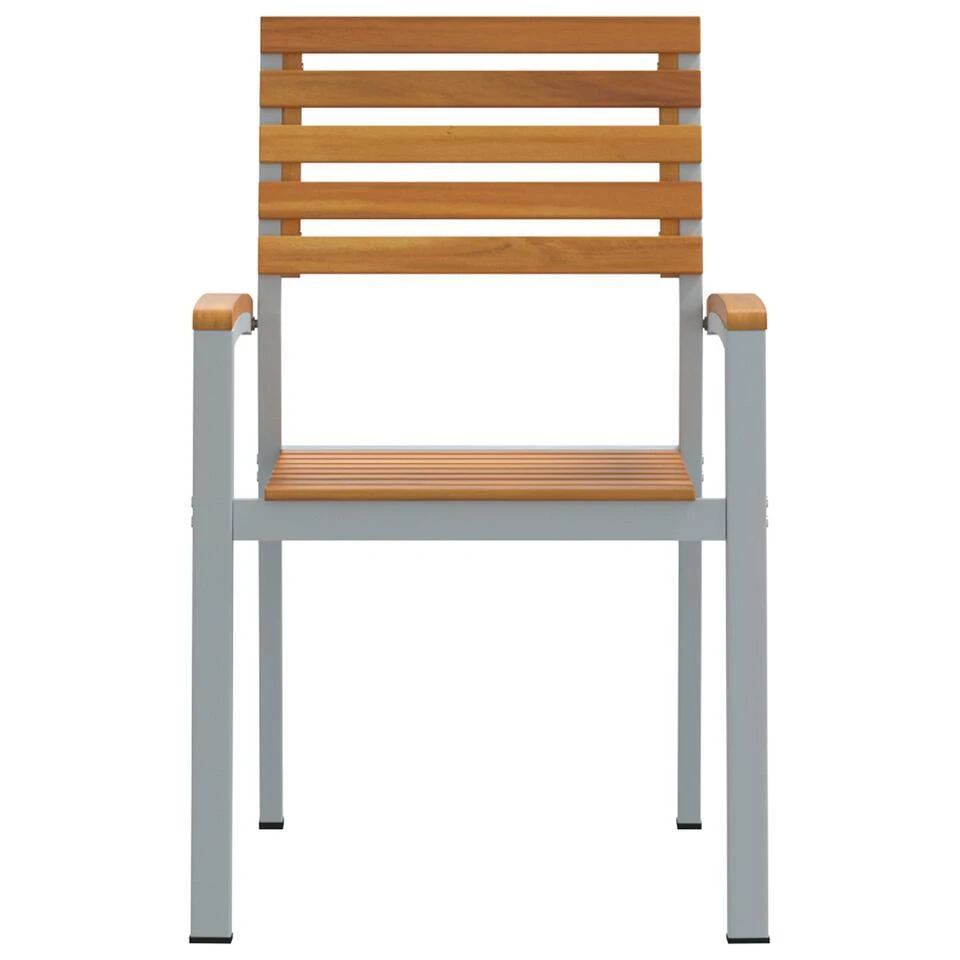 VidaXL - Tuinstoel - Bruin - Massief Acaciahout - 56 X 57 X 87cm 7 VidaXL - Tuinstoel - Bruin - Massief Acaciahout - 56 X 57 X 87cm - Afbeelding 5