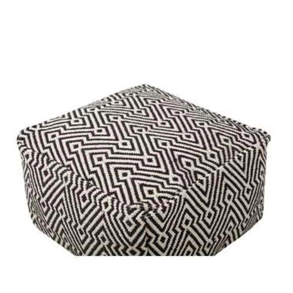 MUKKI - Poef - Zwart - 50 Cm - Katoen 6 MUKKI - Poef - Zwart - 50 Cm - Katoen - Afbeelding 4