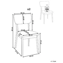 MINIER - Eetkamerstoel Set Van 2 - Lichtgrijs - Hout -LeenBakker Winkel e9c18a0b2bf441deb6e5ce8650493e47