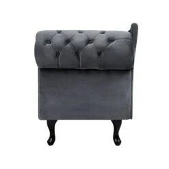 NIMES - Chaise Longue - Grijs - Rechterzijde - Fluweel -LeenBakker Winkel e9e4e4995f234393a3acbae7f8dcf26e