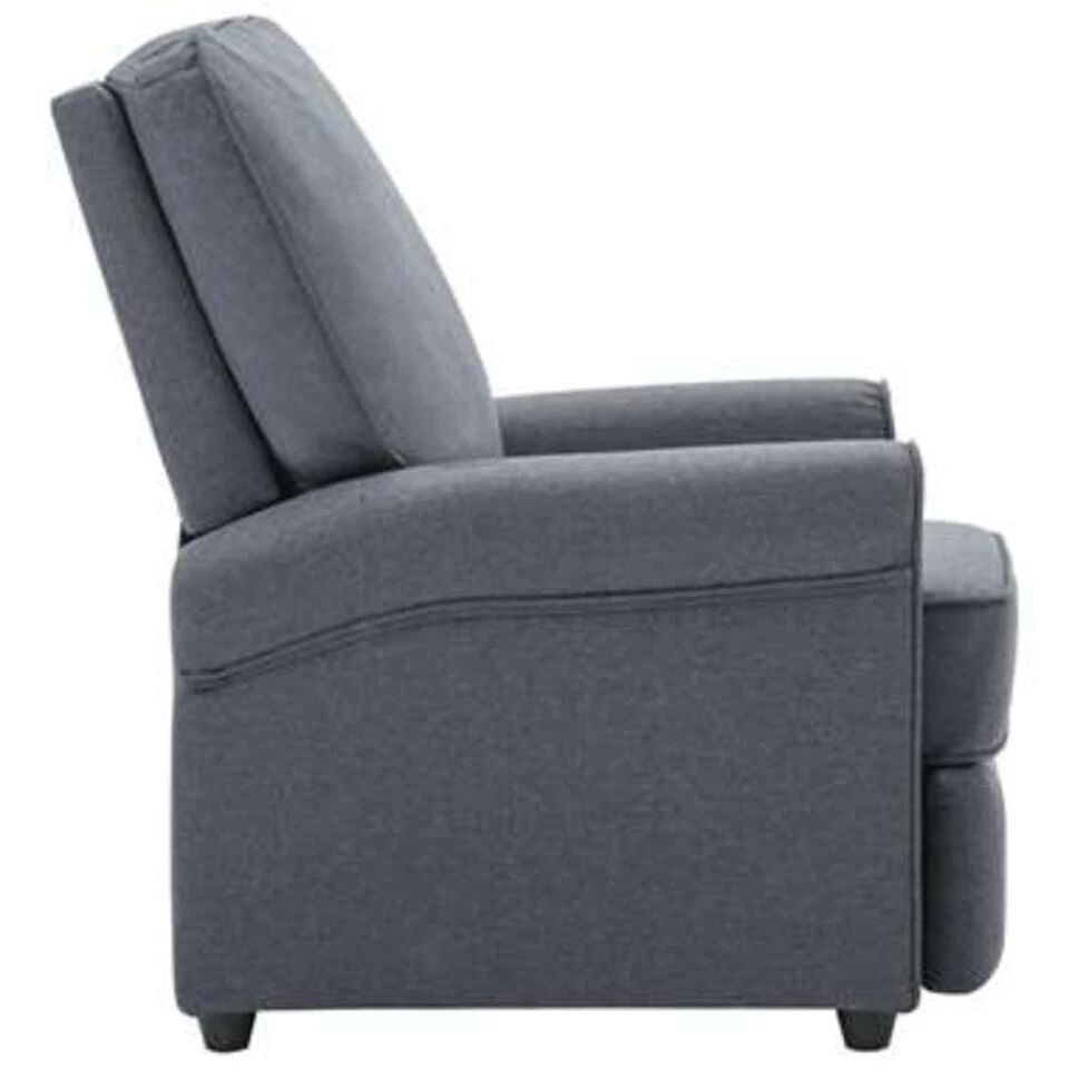 VidaXL Televisiefauteuil Stof Donkergrijs Fauteuil Tv-Stoel Leunstoel Zetel 5 VidaXL Televisiefauteuil Stof Donkergrijs Fauteuil Tv-Stoel Leunstoel Zetel - Afbeelding 3