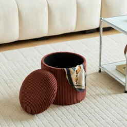 Set Van 3 Poefs Met Opbergruimte Van Hout En Ribfluweel -LeenBakker Winkel ea301768d0454134b18dc83bf6c6c500