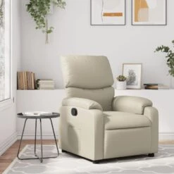VidaXL - Fauteuil - Crème - Kunstleer -LeenBakker Winkel ea641e1e63c347af9b106cb2a104ddff