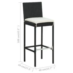 VidaXL - Tuinbarkrukken - Zwart - Poly Rattan - 2 Stuks - Met Kussens -LeenBakker Winkel ea9d952e710c44789ce9b5a0191db3d6