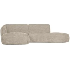 WOOOD Polly Chaise Longue - Polyester - Zand - 71x258x150/105 -LeenBakker Winkel eacedcc382f94cf9b94e379826dfedd2