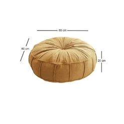 Arabic House Poef Rond - Teddy Geel - Zitkussen - 60x60x20cm - Vintage - Giga -LeenBakker Winkel eb28279c162d455c8560370342c95437