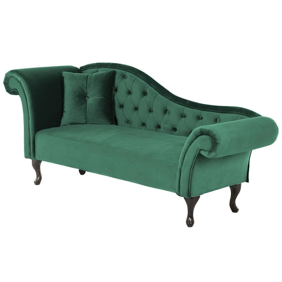 LATTES - Chaise Longue - Groen - Linkerzijde - Fluweel 6 LATTES - Chaise Longue - Groen - Linkerzijde - Fluweel - Afbeelding 4