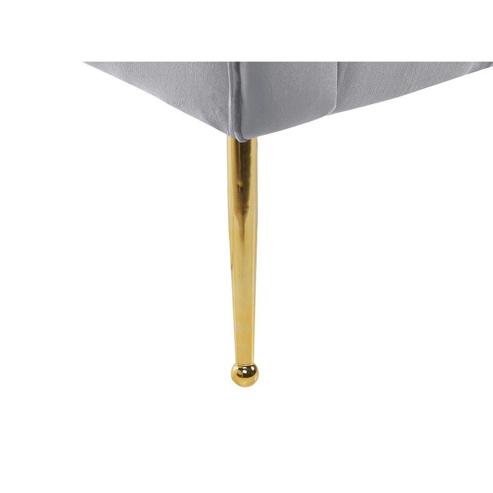 NANTILLY - Chaise Longue - Grijs - Symmetrisch - Fluweel 10 NANTILLY - Chaise Longue - Grijs - Symmetrisch - Fluweel - Afbeelding 8