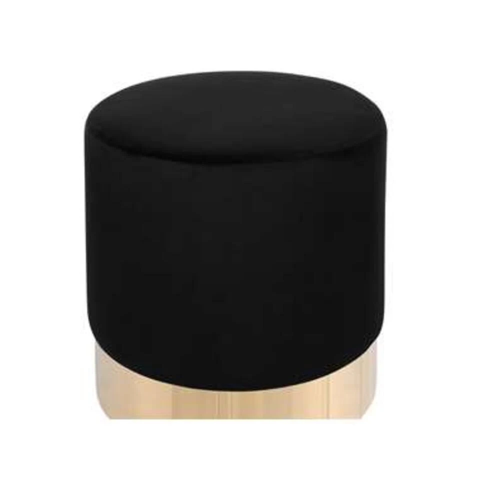 Beliani Poef SOPHIA - Zwart Fluweel 5 Beliani Poef SOPHIA - Zwart Fluweel - Afbeelding 3