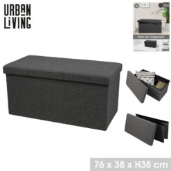 Merkloos Urban Living Poef/hocker/opbergbox - Grijs - Mdf - 76 X 38 X 38 Cm 8 Merkloos Urban Living Poef/hocker/opbergbox - Grijs - Mdf - 76 X 38 X 38 Cm -LeenBakker Winkel ecbb407be9684faf9d9d9a10f8c2d2c7