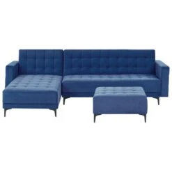 ABERDEEN - Slaapbank Met Ottomaan - Blauw - Rechtszijdig - Fluweel 14 ABERDEEN - Slaapbank Met Ottomaan - Blauw - Rechtszijdig - Fluweel -LeenBakker Winkel ecf39c9c5ce44799936fa4ba4e651325