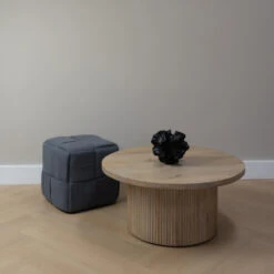 QUVIO Vierkante Poef - Corduroy - 35x35 Cm - Grijs -LeenBakker Winkel ed631425376b4214af612ac6316e684d