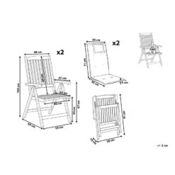 AMANTEA - Tuinstoel Set Van 2 - Donkerbruin - Acaciahout -LeenBakker Winkel ed6a6140c4204e06a039574d14671b1c