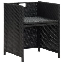 VidaXL - Tuinstoelen - Kussens - Zwart - Poly Rattan - 4 Stuks -LeenBakker Winkel ee917d597e94408692c13c80a47879ab