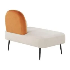 ARCEY - Chaise Longue - Wit/Oranje - Fluweel -LeenBakker Winkel ef00b09a38fe4c0d8c286ed11c0119de