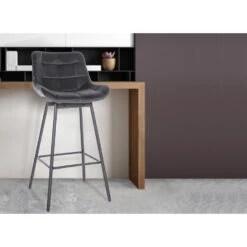 CLP Barkruk Weston Zwart Frame - Fluweel - Donkergrijs 14 CLP Barkruk Weston Zwart Frame - Fluweel - Donkergrijs -LeenBakker Winkel ef1c15f136104932855281274a616777