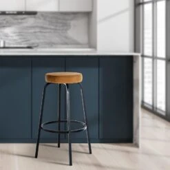 CLP Barkruk Kamari Mat Zwart Frame - Fluweel - Koffie 11 CLP Barkruk Kamari Mat Zwart Frame - Fluweel - Koffie -LeenBakker Winkel f09f362c07124373ab404bde7c1bb6a8