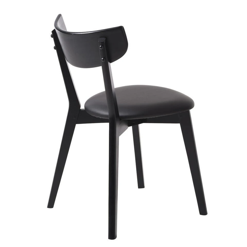 Eetkamerstoel Zwart Eikenhout - Zithoogte 48,5cm - Pero - Set Van 2 7 Eetkamerstoel Zwart Eikenhout - Zithoogte 48,5cm - Pero - Set Van 2 - Afbeelding 5