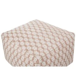 SHORAN - Buitenpoef - Beige/Wit - 50 X 50 X 30 Cm - Synthetisch -LeenBakker Winkel f1ea19924e1f4e6b8a4a4b5e3c2342a8