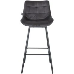 CLP Barkruk Weston Zwart Frame - Fluweel - Donkergrijs 16 CLP Barkruk Weston Zwart Frame - Fluweel - Donkergrijs -LeenBakker Winkel f21948b28b5a42709fc13811f4edec20