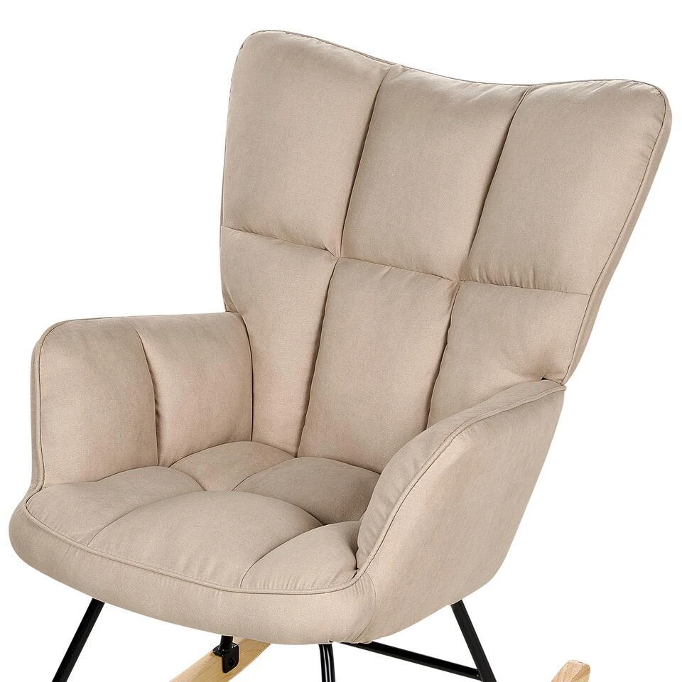 OULU - Schommelstoel - Beige - Polyester 9 OULU - Schommelstoel - Beige - Polyester - Afbeelding 7