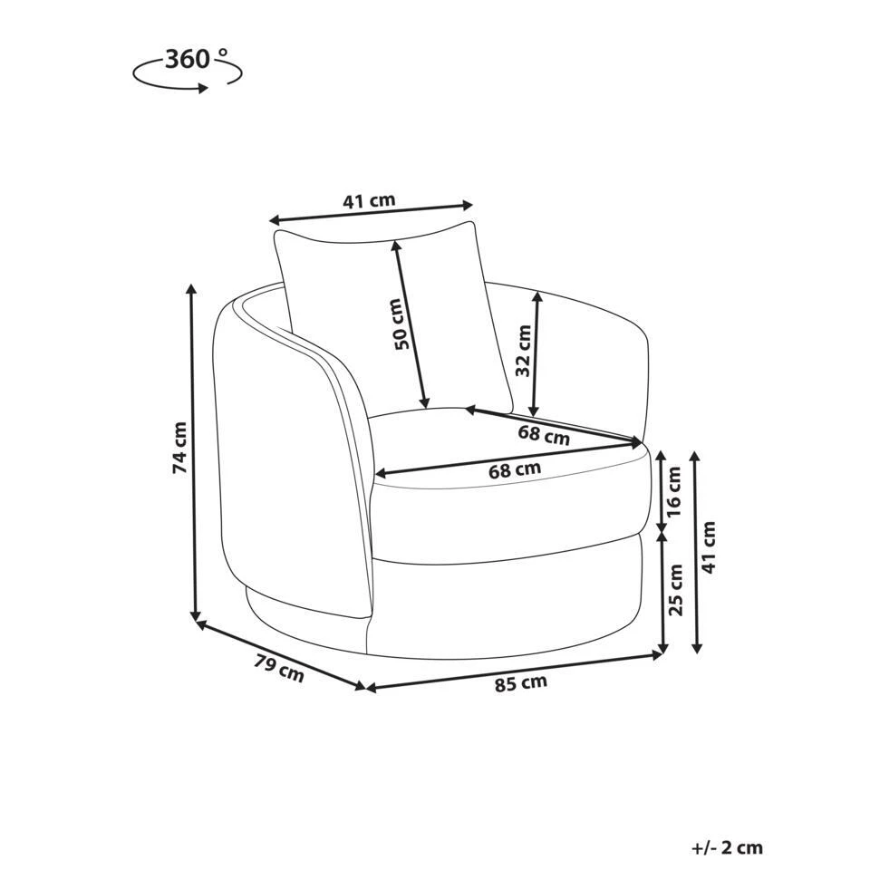 ANDALEN - Fauteuil - Lichtbeige - Polyester 5 ANDALEN - Fauteuil - Lichtbeige - Polyester - Afbeelding 3