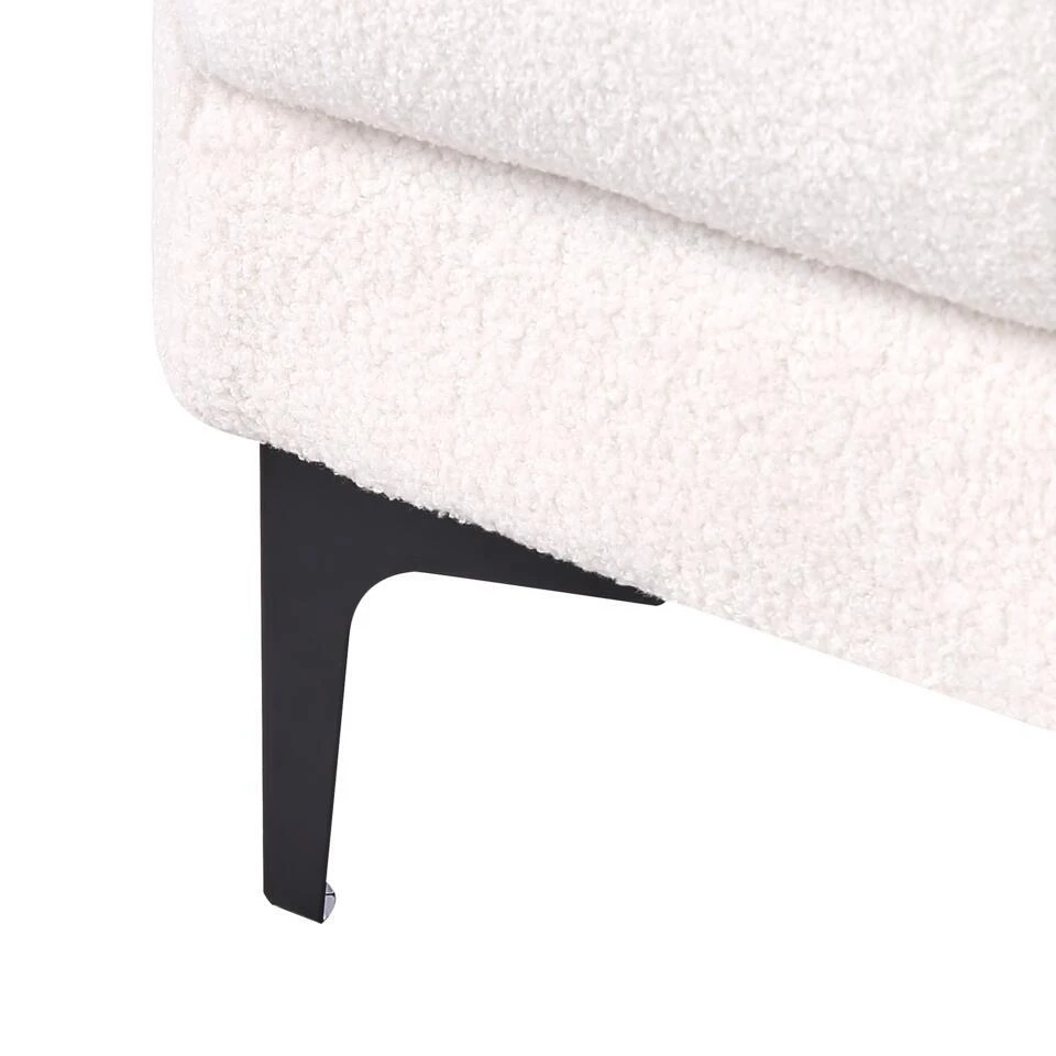 ALNES - Ottomaan - Wit - Polyester 8 ALNES - Ottomaan - Wit - Polyester - Afbeelding 6