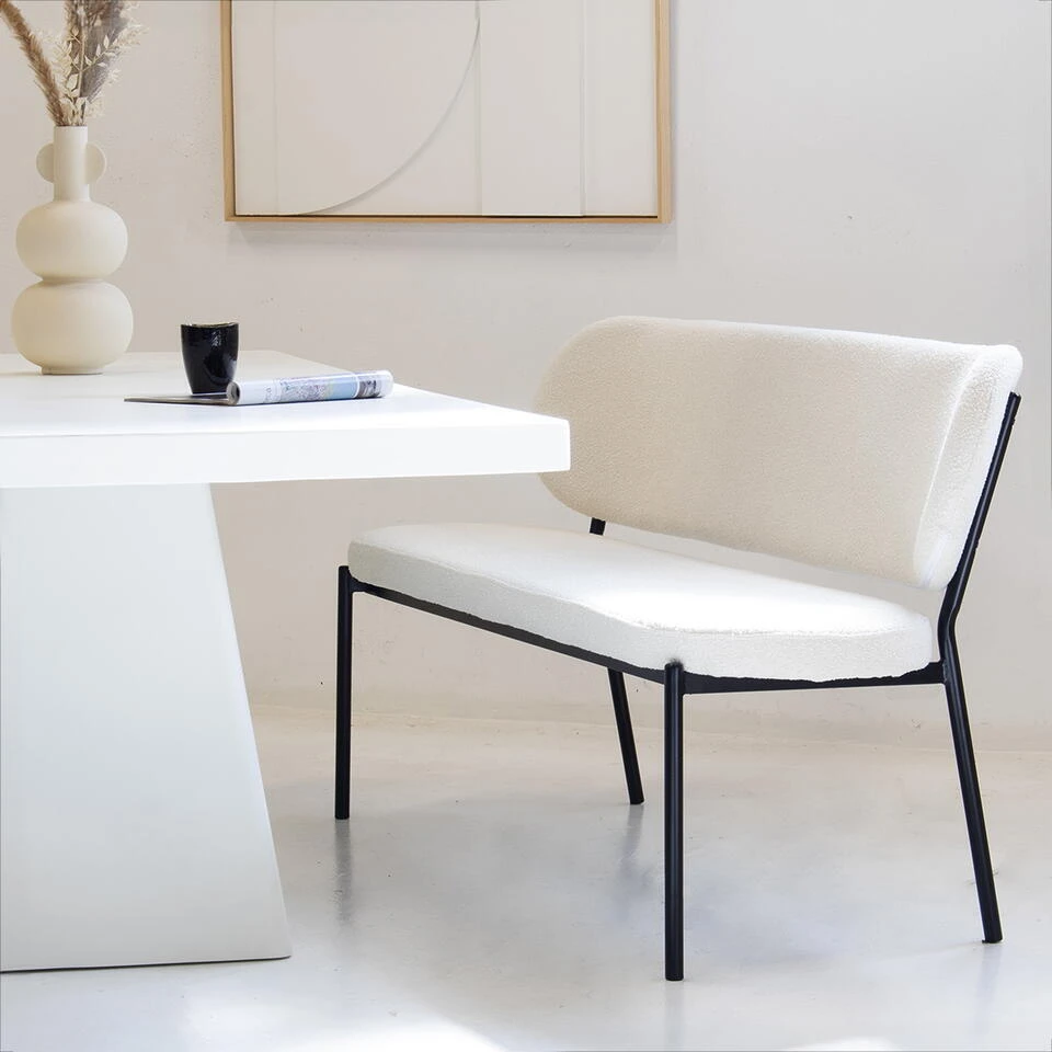 Eetkamerbank Beige Stof - Diepte 63cm - Zitbreedte 160cm - Maddie 9 Eetkamerbank Beige Stof - Diepte 63cm - Zitbreedte 160cm - Maddie - Afbeelding 7