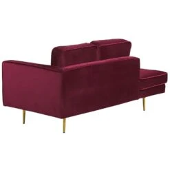MIRAMAS - Chaise Longue - Rood - Rechterzijde - Fluweel -LeenBakker Winkel f578c18723e1451a81cf13e590bd09ee