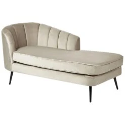 ALLIER - Chaise Longue - Beige - Linkerzijde - Fluweel -LeenBakker Winkel f65e402bb17f41a29cefa6ab9f55999a