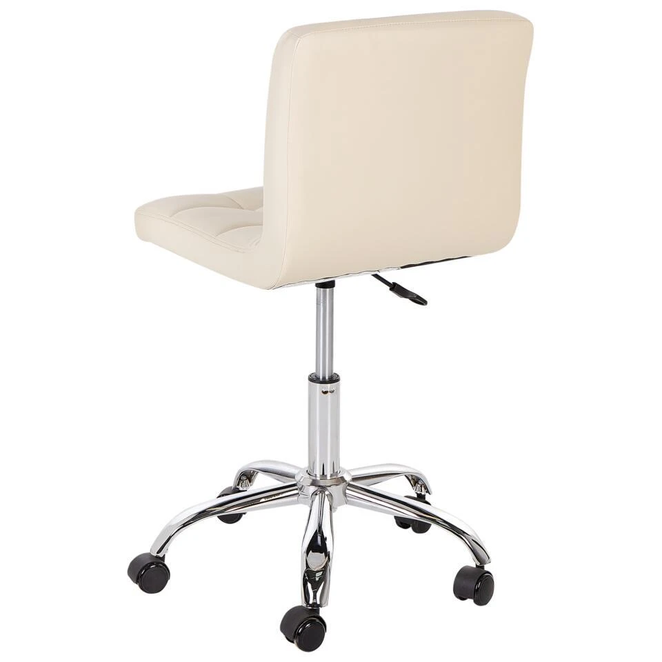 MARION - Bureaustoel - Beige - Kunstleer 8 MARION - Bureaustoel - Beige - Kunstleer - Afbeelding 6